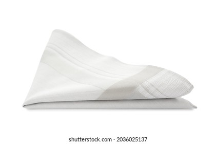 Folded Handkerchief Isolated On White. Stylish Accessory