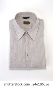 Folded Linen Shirt On White