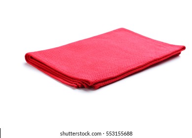 Folded napkin on white background
