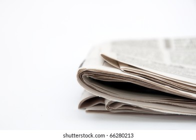 Folded newspaper, close up image