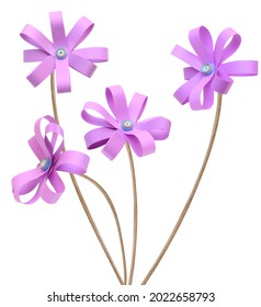 A Folded Paper Flower Banch With Clipping Path