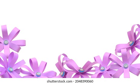 A Folded Paper Flower Border With Clipping Path