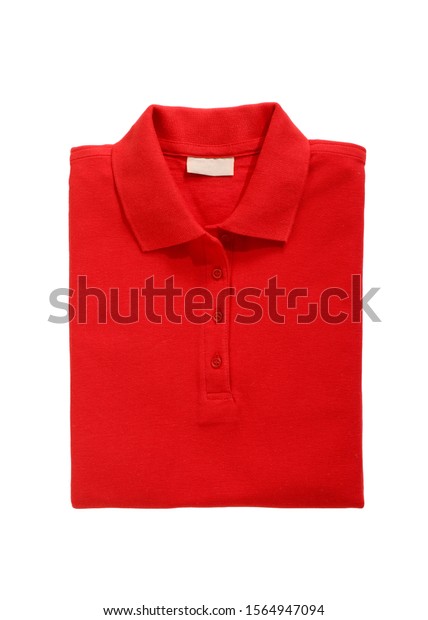 Folded Polo Shirt Red Isolated On Stock Photo (Edit Now) 1564947094