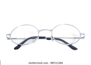 Folded Round Eyeglasses Isolated On White Stock Photo 389111284 ...