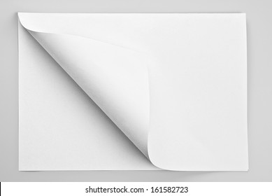Folded Sheet Of Paper With Curled Corner