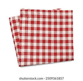 Folded tablecloth with checkered pattern isolated on white, top view - Powered by Shutterstock - Get 15% off with code: PIKWIZARD15