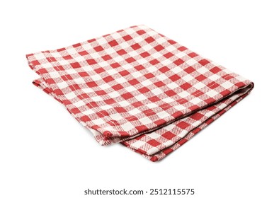 Folded tablecloth with checkered pattern isolated on white - Powered by Shutterstock - Get 15% off with code: PIKWIZARD15