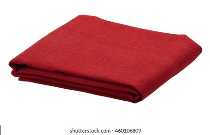 Folded tablecloth isolated on white background. Include clipping path