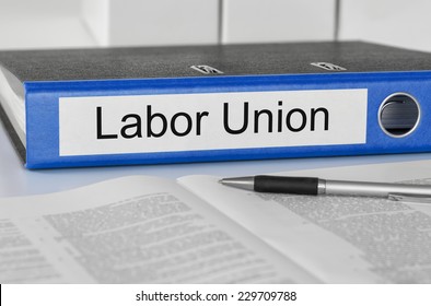 Folder With The Label Labor Union