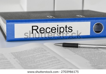 Folder with the label Receipts
