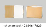 Folder open document envelope on desk