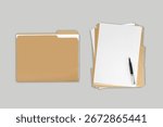 Folder open document envelope on desk