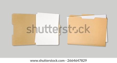 Folder open document envelope on desk