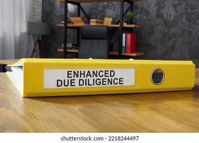 A Folder With Papers About Enhanced Due Diligence.