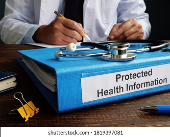 Folder With Protected Health Information PHI As Part Of HIPAA Rules.