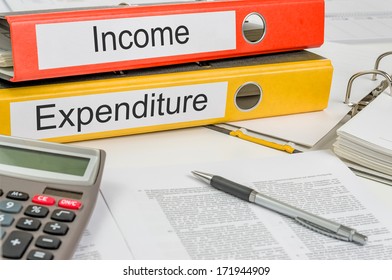 Folders With The Label Income And Expenditure