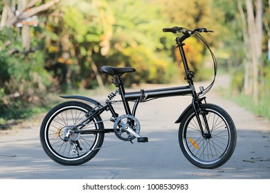 Folding Bike On Road.