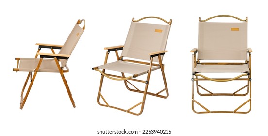 folding camp chair isolated on white background. - Shutterstock ID 2253940215