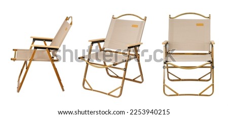 folding camp chair isolated on white background.