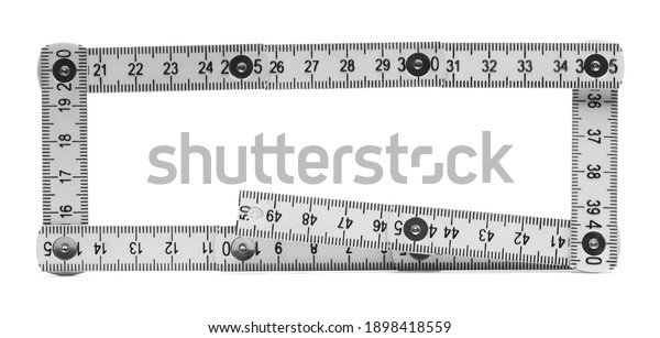 Folding Ruler Rectangular Frame Border Isolated Stock Photo 1898418559 ...