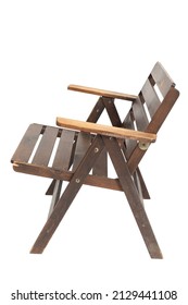 Folding Wooden Polish Chair From The 1970s And 1980s, Side View.