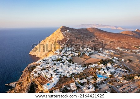 Folegandros Island, Cyclades Greek Islands, Greece. Aerial view