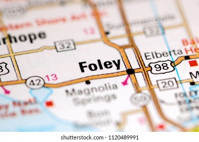 Foley. Alabama. USA On A Map