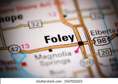 Foley. Alabama. USA On A Map