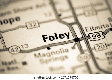 Foley. Alabama. USA On A Map