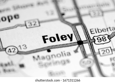 Foley. Alabama. USA On A Map