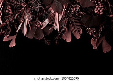 foliage decor dark background