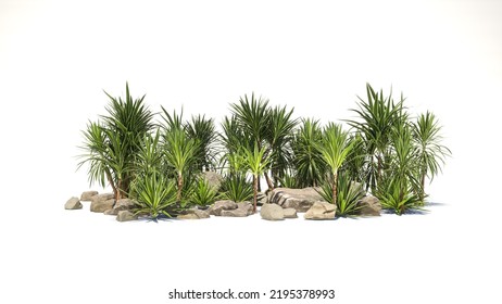 Foliage landscape for photo manipulation isolated on white background. 3d rendering - Shutterstock ID 2195378993