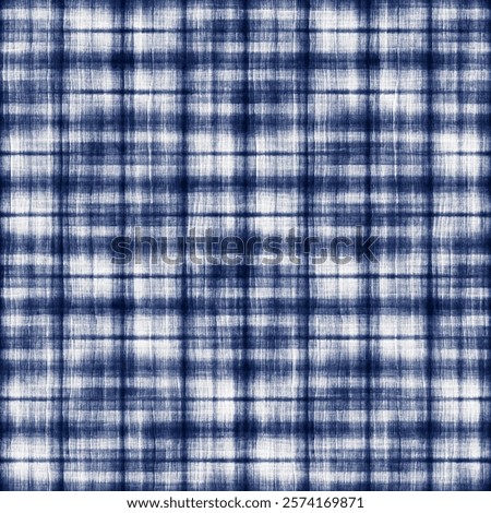 Folk Indigo-Dyed Brushed Check Pattern
