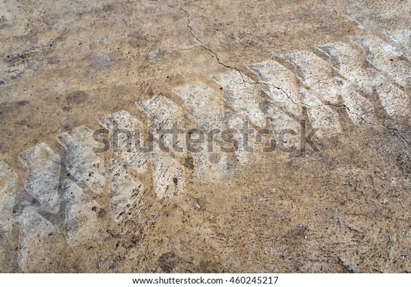 Folk lift Tire track on\
concrete floor