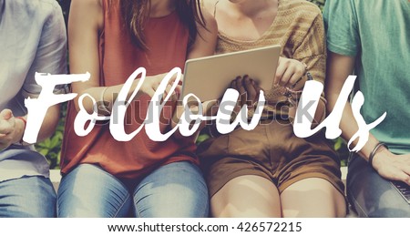 Follow Us Sharing Social Media Networking Internet Online Concept