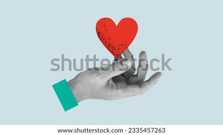 Follow your heart is shown using a photo of hand and symbol of the heart