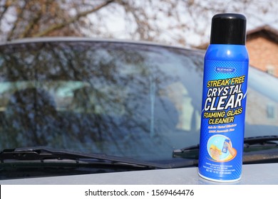 Fond Du Lac, Wisconsin / USA - November 24th, 2019: Blue Magic Streak Free Crystal Clear Foaming Glass Cleaner 100% Ammonia Free.