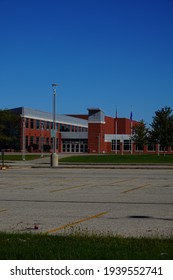 Fond du Lac, Wisconsin USA - July 18th, 2019: Fond du Lac high school is a public school stand empty during summer vacation. 