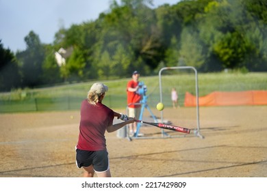 Fond Du Lac, Wisconsin USA - August 2nd, 2019: A Family Baseball Outing Took Place At The Public Community Park.