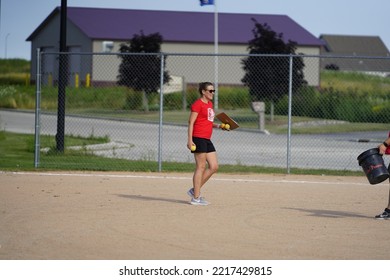 Fond Du Lac, Wisconsin USA - August 2nd, 2019: A Family Baseball Outing Took Place At The Public Community Park.