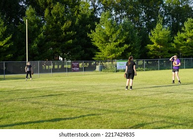 Fond Du Lac, Wisconsin USA - August 2nd, 2019: A Family Baseball Outing Took Place At The Public Community Park.