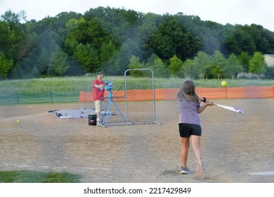 Fond Du Lac, Wisconsin USA - August 2nd, 2019: A Family Baseball Outing Took Place At The Public Community Park.