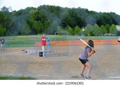 Fond Du Lac, Wisconsin USA - August 2nd, 2019: A Family Baseball Outing Took Place At The Public Community Park.