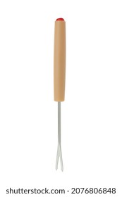 Fondue Cheese Fork Isolated On White Background