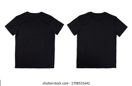 Font Anc Back Black Tshirt On White Background