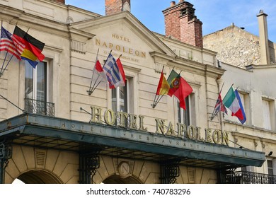 Fontainebleau, France - July 21 2017 : The Hotel Napoleon