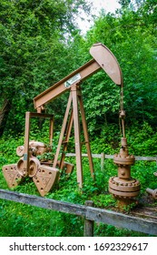 Fontainebleau/France - May 20, 2018 - Old Abandoned Oil Well In The Forest