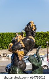 Fontaines De La Concorde (designed By Jacques Ignace Hittorff, 1840) - Monumental Fountain Located In Place De La Concorde In Paris, France.