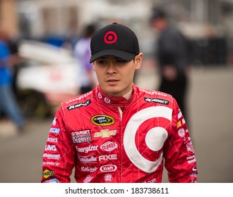 FONTANA, CA - MAR 22:Kyle Larson at the  Nascar Sprint Cup Auto Club 400 practice at Auto Club Speedway in Fontana, CA on March 22, 2014