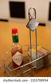 Tabasco Pepper Sauce Condiment Holder Steel Table Top Caddy 
